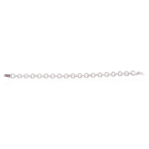 Sterling Silver CZ Link Chain Bracelet