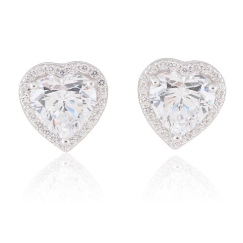 Sterling Silver CZ Heat Stud Earrings