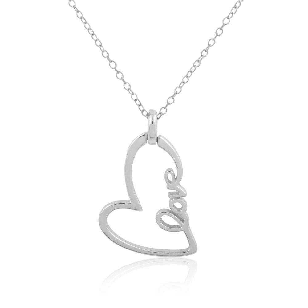 Sterling Silver Heart "Love" Necklace, 18"